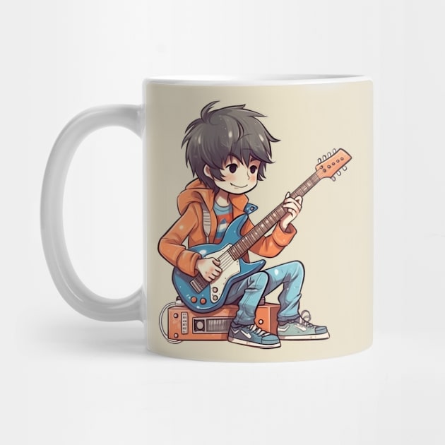 A boy playing his favourite guitar by AestheticsArt81